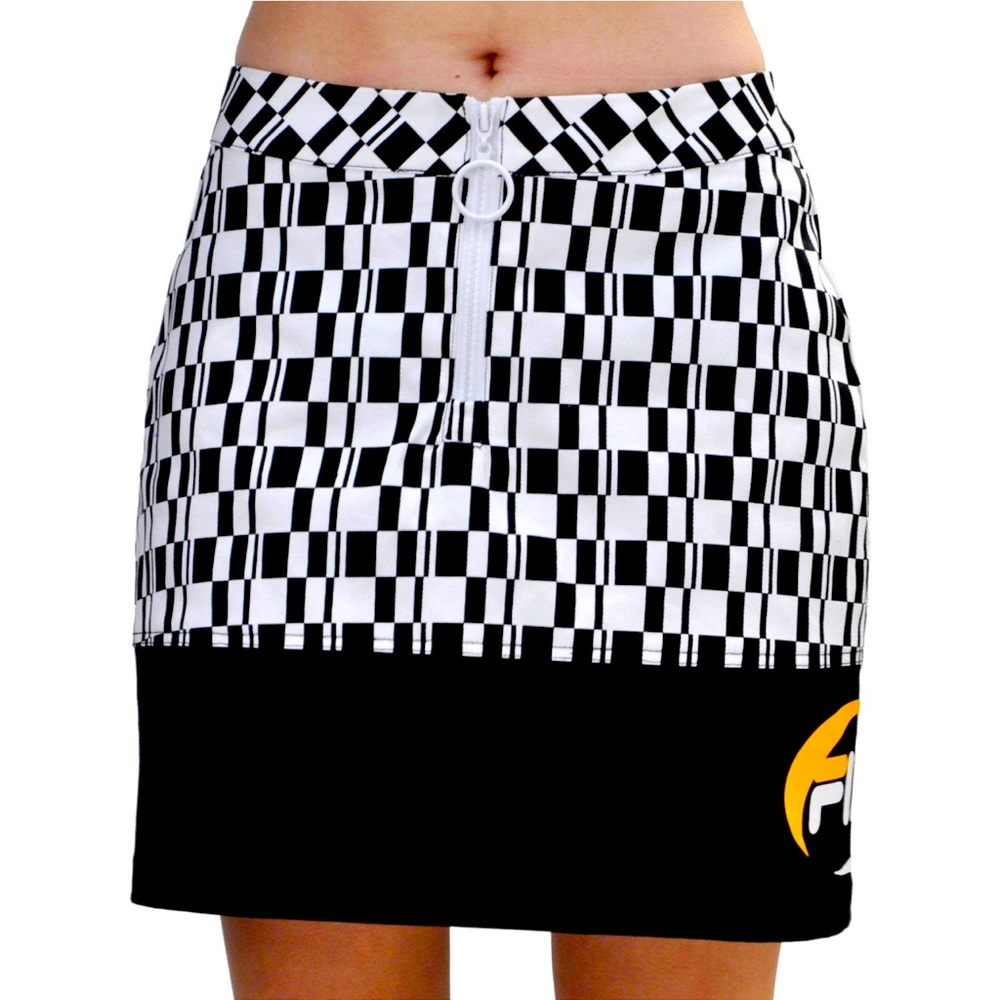 Fila Womens Angelica Skirt LW911161 Tennis, Women Black White Yellow-Size Medium